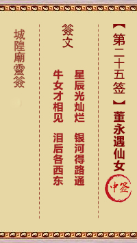 城隍庙灵签第25签