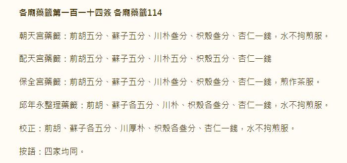 各庙药签第114签