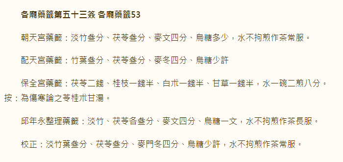 各庙药签第53签