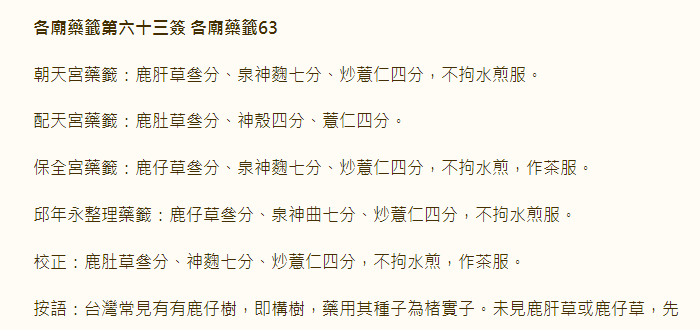 各庙药签第63签