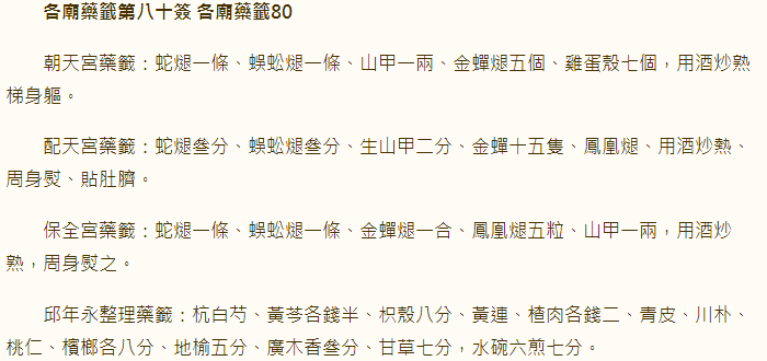 各庙药签第80签