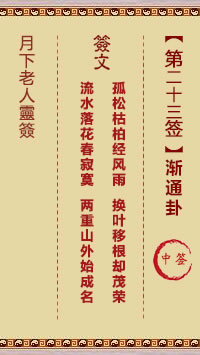 月下老人灵签第23签